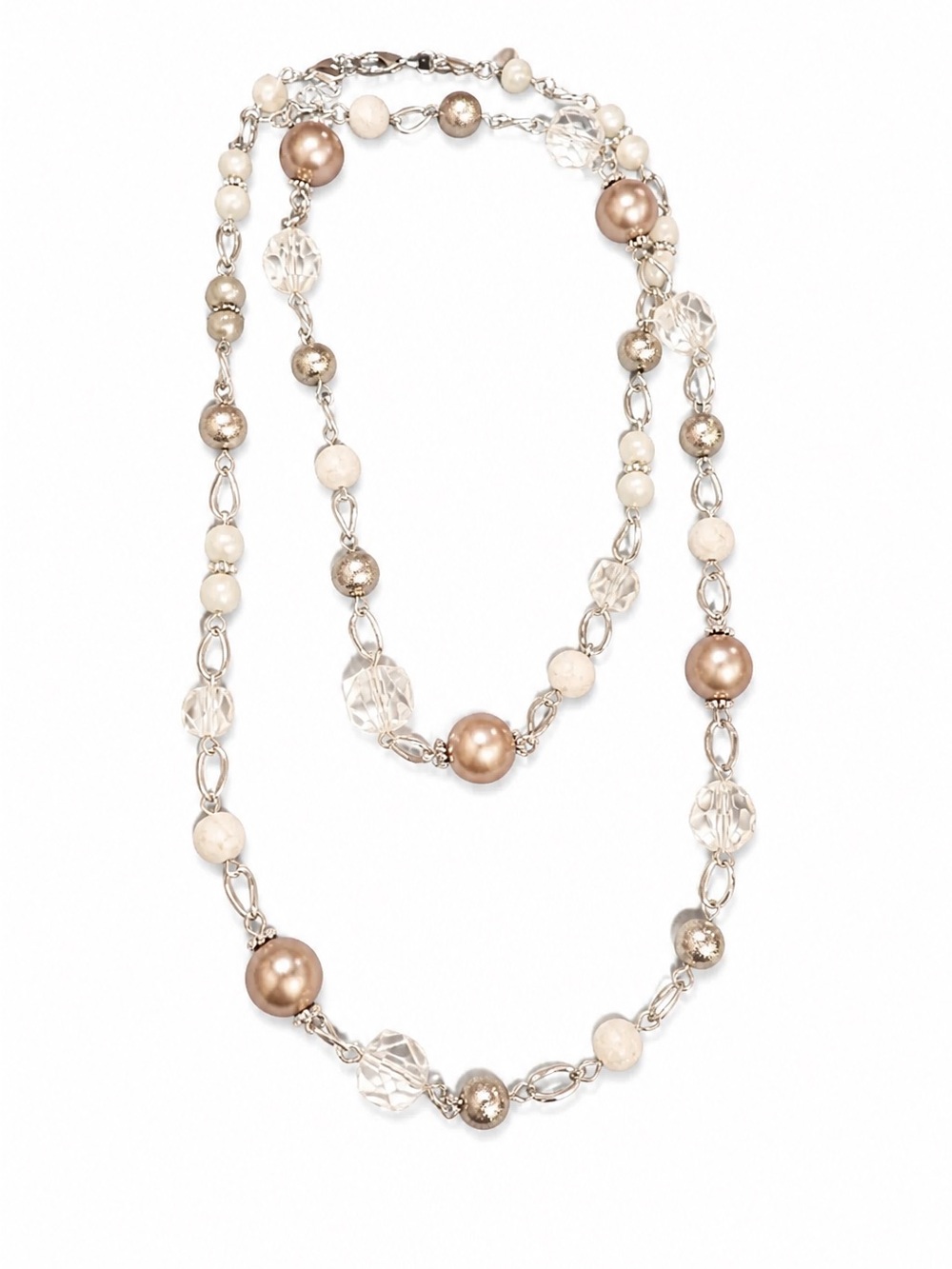 LIA SOPHIA faux Pearl and Crystal Station Necklace-